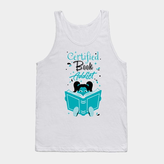 Book Addict Girl White Tank Top by Malchev